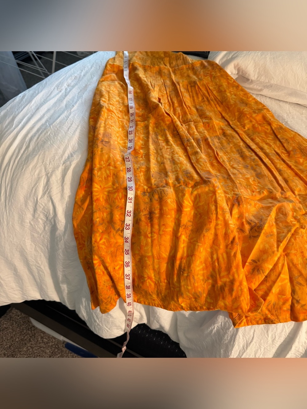 Tropical Earth Tones Island Wear Handmade Batik Midi Sundress Orange Floral - Picture 10 of 10